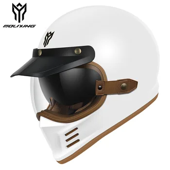 Винтажный мотоциклетный шлем YEMA, мужской и женский мотоциклетный полный шлем Four Seasons, Универсальный персонализированный шлем для мотокросса
