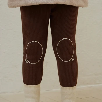 2023 Новые зимние штаны в корейском стиле для малышей, утепленные теплые узкие штаны, детские эластичные леггинсы