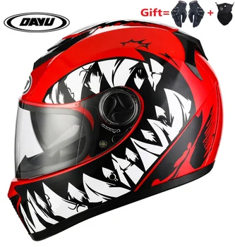 Новый полнолицевый мотоциклетный шлем с двумя линзами, мотоциклетный шлем для взрослых, двойные козырьки, велосипедные шлемы для взрослых