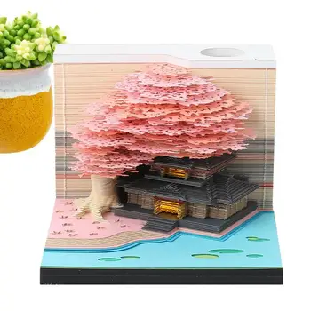3D записная книжка на дереве, 3D календарь на 2024 год, 3D блокнот для заметок, офисные бумажные заметки, Рождественский подарок на День рождения