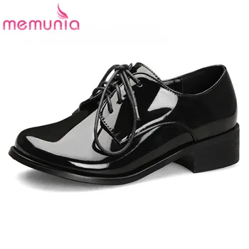 MEMUNIA / 2020, оптовая продажа, женские туфли-лодочки большого размера 46, весенне-летние тонкие туфли на шнуровке с круглым носком, милая простая повседневная женская обувь