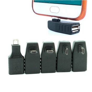 Mini USB USB 2.0 A Женский К Micro/ Mini USB B 5-Контактный Штекер OTG Хост-адаптер Конвертер Разъем до 480 Мбит/с Черный