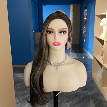Реалистичная женская голова-манекен с плечевым дисплеем Голова-манекен для демонстрации париков ювелирных изделий и косметических аксессуаров
