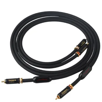 Пара HiFi Аудио Соединительная линия 7N Монокристаллический Медный Сигнальный кабель RCA с позолоченным штекером