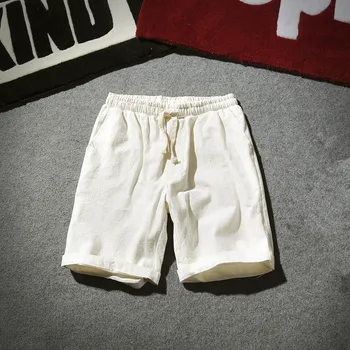 Летние мужские шорты бренда MRMT 2023 с прямыми хлопковыми льняными ремнями из сосны, короткие брюки для мужских повседневных шорт