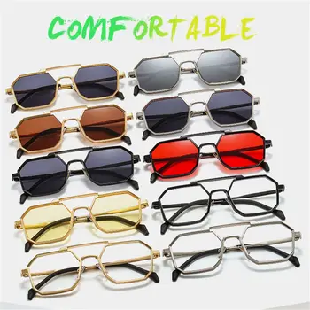 Модные солнцезащитные очки Polygon, мужские винтажные солнцезащитные очки в стиле ретро, открывающие лицо, очки с небольшими оттенками, солнцезащитные очки с защитой от UV400