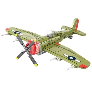 Военная серия WW2 1: 32 Истребитель P-47 Thunderbolt Классическая коллекционная модель Строительные блоки Кирпичи Игрушки Подарки