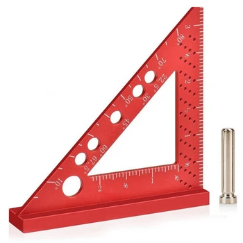 1 Комплект красного 90-градусного мини-плотницкого квадрата С отверстиями для разметки, точного измерительного инструмента для деревообработки