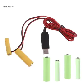 1 в 2 USB Преобразователя Питания AAA + AA Элиминаторы Заменяют 3шт Батареек 1,5 В AAA + AA для светодиодного Фонаря Дистанционного Управления