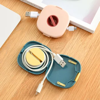 Органайзер для намотки шнура и кабеля с подставкой для телефона, вращающийся, чтобы убрать запутанный зарядный кабель, чехол, наушники, USB-провода, организация
