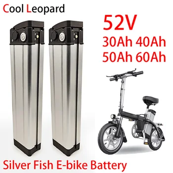 Новая Литиевая Батарея 52V 30Ah 40Ah 50Ah 60Ah, Для Электрического Велосипеда В стиле Silver Fish С Алюминиевым Корпусом И Противоугонным Замком